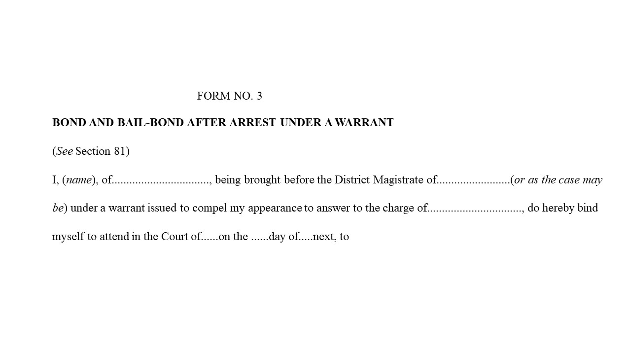 Bail Bond and Bond after Arrest under a Warrent Image